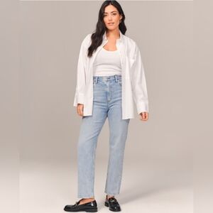 A&F "Curve Love Ultra High Rise Ankle Straight Jean," size 00